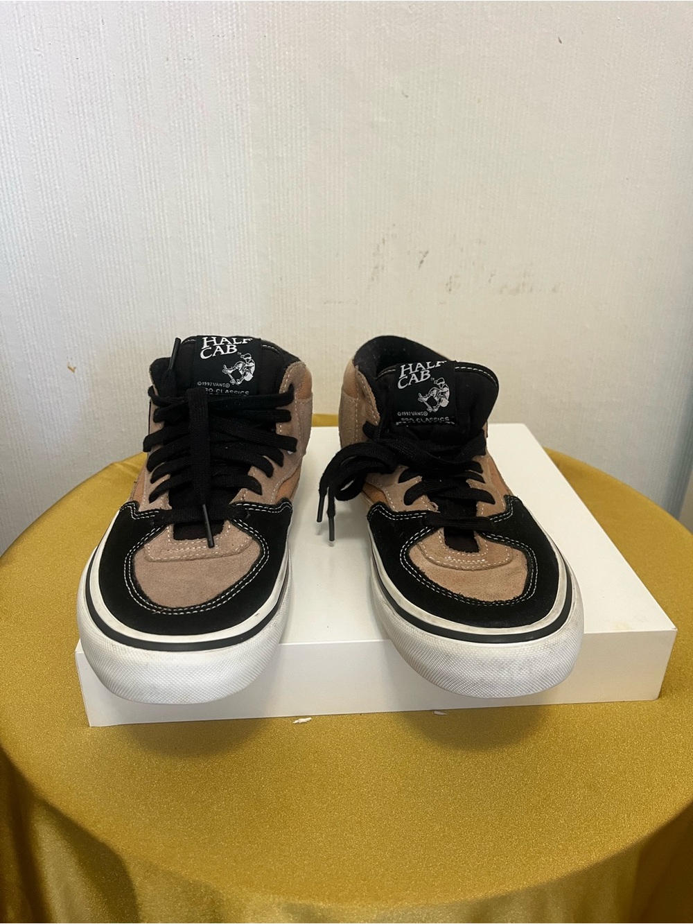 Vans Half Cab Black and Tan Suede Skate Sneakers